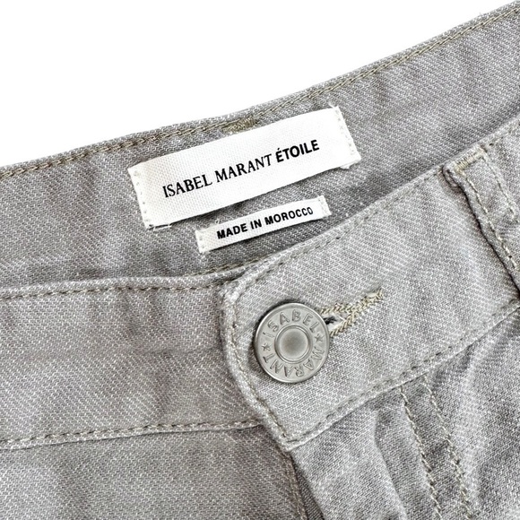 Isabel Marant Etoile US 4/FR 36/small stretch linen-blend gray cropped pants - Picture 2 of 13